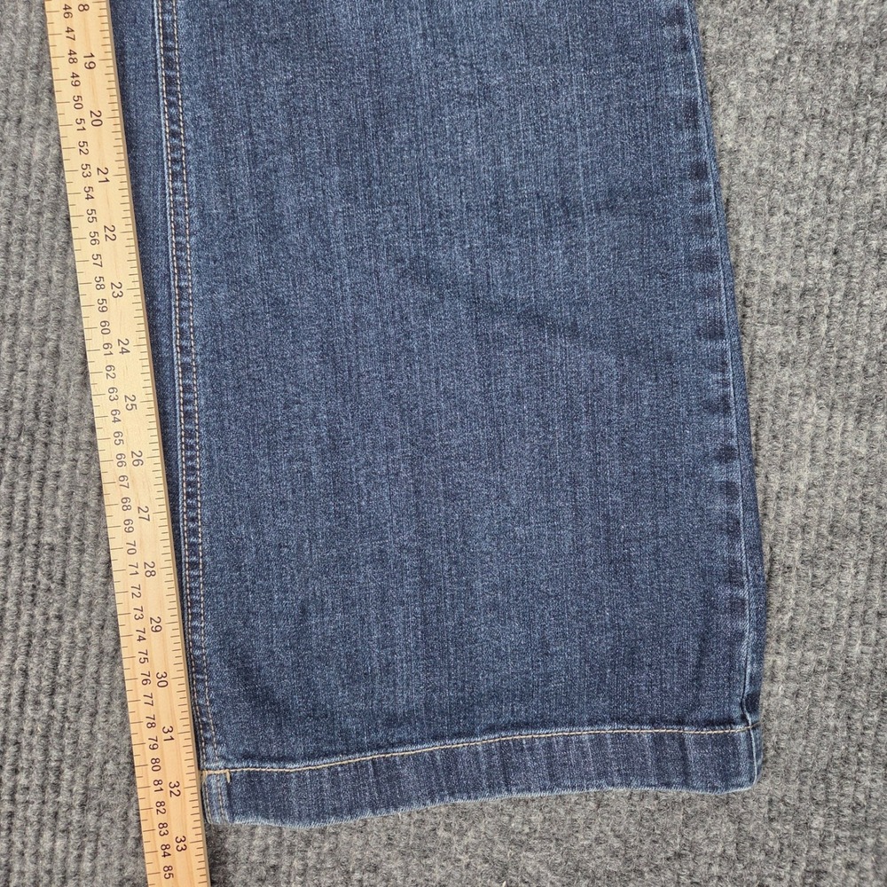 White House Black Market Blanc Trouser Leg Jeans Dark Wash Blue Size 8 - Picture 9 of 11